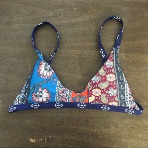 Triangle Floral Bikini Top